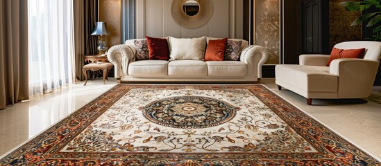 Poster - beautiful rug to make your home more elegant. with copy space image. Place for adding text or design