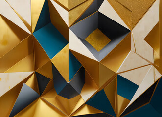 Golden Geometric Illustration Art