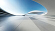 © nuchao - 3d render of abstract structure futuristic architecture with empty concrete floor
