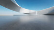 © nuchao - 3d render of abstract structure futuristic architecture with empty concrete floor