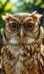 Sticker - Owl Wearing Glasses.