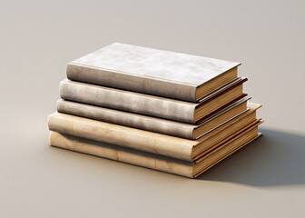 Stack of books with empty covers, mockup, literature, education concept