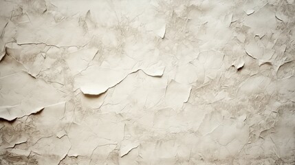 Abstract background with torn paper texture glued on abandoned wall. Grunge pattern with rugged and wrinkled paper sheets with damaged edges. Header illustration for banner design. Generative AI.