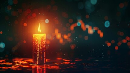 Poster - Business background with digital financial charts, indicators, and graphs