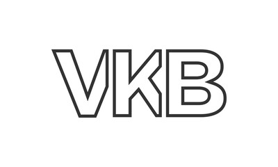 Poster - VKB logo design template with strong and modern bold text. Initial based vector logotype featuring simple and minimal typography. Trendy company identity.