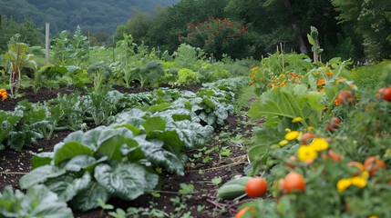 Canvas Print - the most amazing vegetable garden with heirloom vegetables