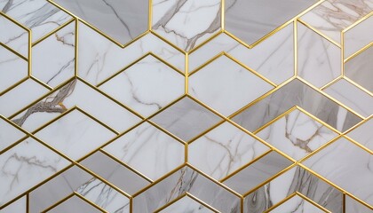 Golden Veined Marvels: Luxurious Marble Slabs in Chic Geometric Patterns