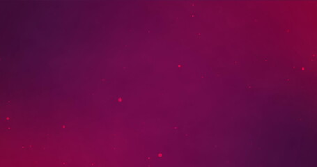 Poster - Image of falling glowing red light spots on dark red smoke background