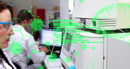 Poster - Chemists working in a laboratory on a computer