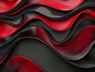 Wall Mural - Abstract red and black wavy background. 3d render illustration.Abstract red and black wavy background. 3d render illustration.