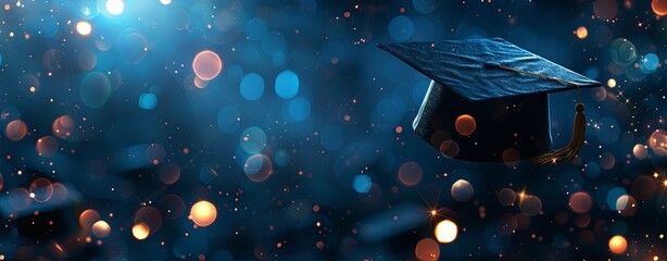 Poster - Elegant background with blurred lights and copy space for graduation