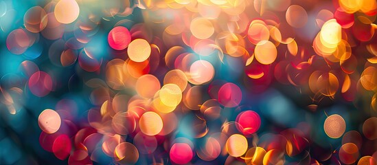 Poster - Colorful background with defocused lights ideal for a copy space image.