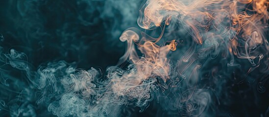 Poster - A clear image of smoke against a dark backdrop, ideal for highlighting and accommodating pictures effortlessly. image with copy space