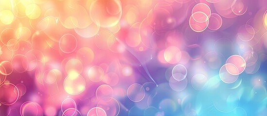 Poster - Blurred abstract background with circle patterns and soft light, suitable for adding text or graphics in the copy space image.
