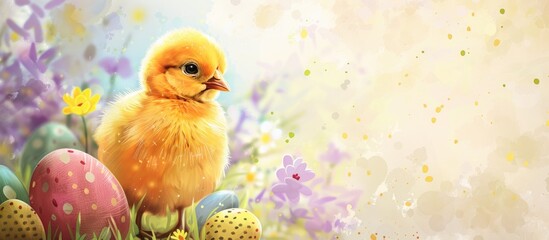 Poster - Design for an Easter card with a blank copy space image.