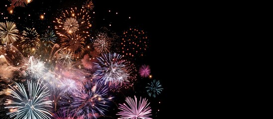 Poster - Copy space image showcasing a stunning fireworks display for festive occasions.