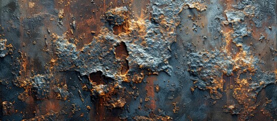Aufkleber - Creating an abstract texture on a metal surface to showcase in a copy space image.