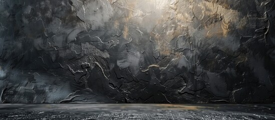Poster - Dark stucco wall background with beautiful abstract grunge decoration providing a stylish backdrop for adding content with copy space image.