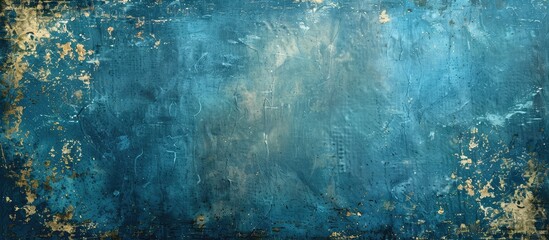 Aufkleber - Background with a grungy blue canvas texture and ample copy space image.