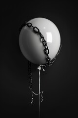 Poster - a white balloon with a chain around it