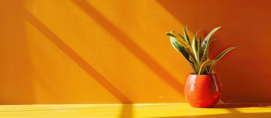 Poster - Bright orange subject against a sunny yellow backdrop, suitable for copy space image.