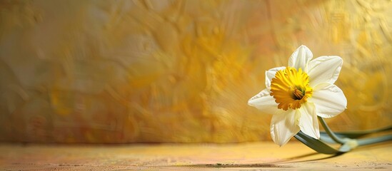 Aufkleber - Narcissus flower displayed on a vibrant backdrop, with copy space image.