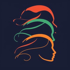 Wall Mural - Colorful silhouettes of a diverse and multicultural community. Illustration of a multi-ethnic group of people, portraits in simple colors
