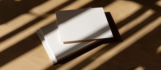 Wall Mural - Business card and postcard with subtle shadows, suitable for a copy space image.