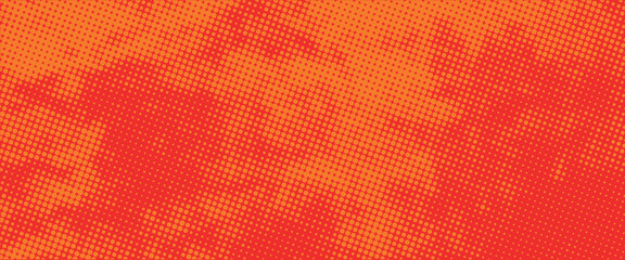 Wall Mural - dots halftone orange color pattern gradient texture with technology digital background. dots pop art