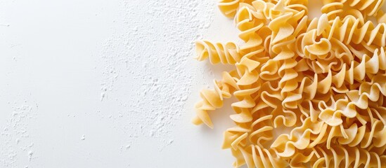 Sticker - Dry uncooked lasagna noodles on a white background with copy space image.