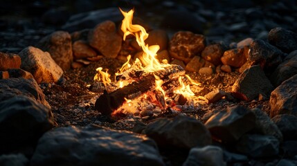 Canvas Print - Campfires illuminate the night, their glowing embers a gathering place for stories and songs.