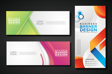 Poster - Set modern abstract banners for corporate concept, element design. Vector illustration