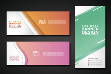 Poster - Set modern abstract banners for corporate concept, element design. Vector illustration