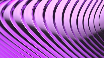 Poster - 3d abstract background with gradient purple curved lines forming a pattern