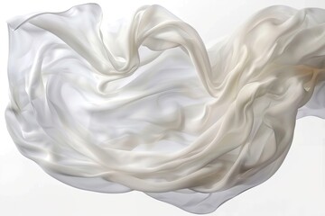 Wall Mural - Flowing White Silk Fabric with Soft Folds
