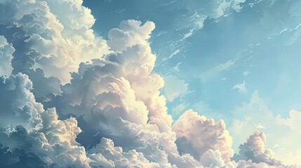 Canvas Print - Clouds drift lazily across the sky, painting ever-changing masterpieces with their billowy strokes.