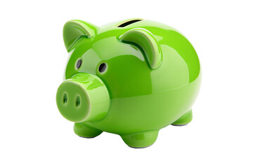 a green piggy bank