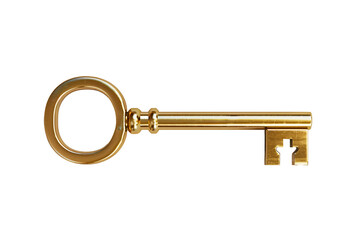 a gold key with a keyhole