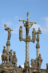 Poster - Calvary of the Pleyben church. Jesus on the cross. France.