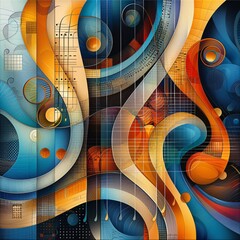 Wall Mural - modern abstract multicolor music background