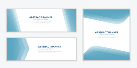 flat design minimalist Abstract wave banners set collection