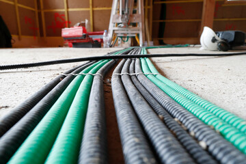 Canvas Print - House under construction.  Cable protection.  France.