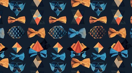 Poster - Abstract Geometric Bow Tie Pattern