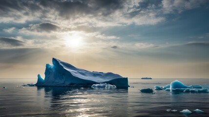 iceberg at sunset