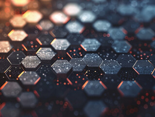 Poster - Abstract background with glowing lights hexagon