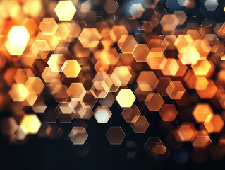 Poster - Abstract background with glowing lights hexagon