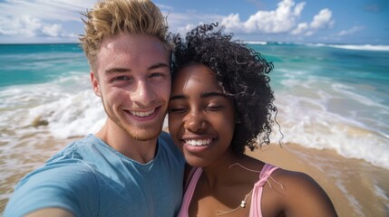 Wall Mural - The couple on the beach