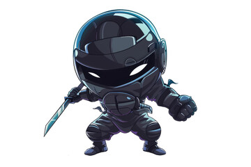 Astronaut Ninja : A fusion of space exploration and ancient martial arts, futuristic ninja in a sleek spacesuit.