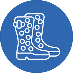 Sticker - Boots line circle icon