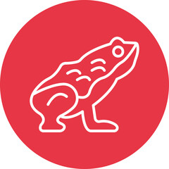 Sticker - Frog line circle icon